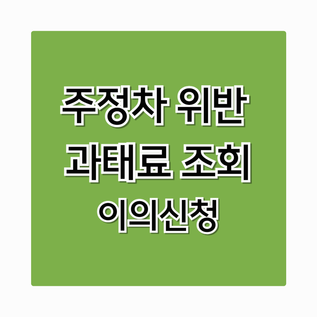 주정차 위반 과태료 조회 방법 총정리 – 문자 후 이의신청까지