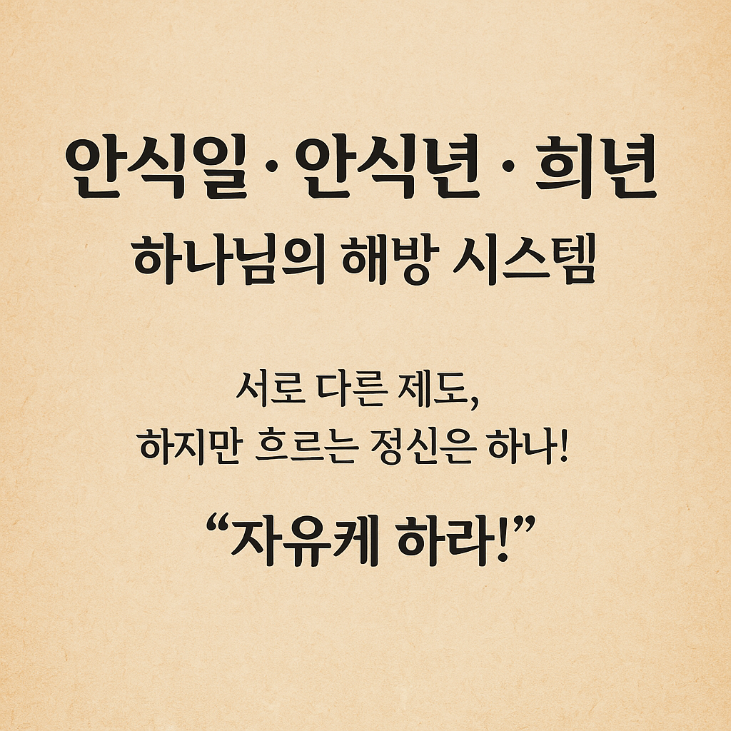 안식일 안식년 희년