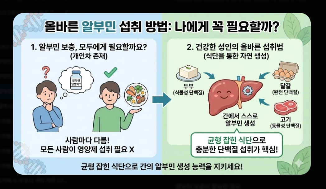 알부민 효능 완벽 분석 [2026 최신] 부족 증상 수치 및 올바른 제품 선택 가이드