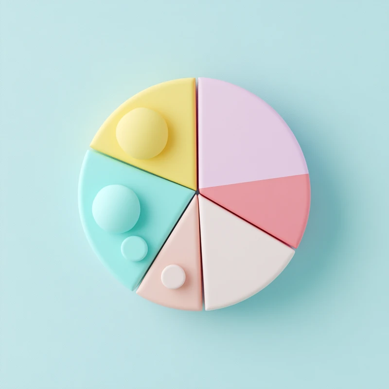 연금 ETF 포트폴리오 리밸런싱을 위한 성장 비중 분산 방법이 잘 드러난 파이차트, 장기투자 안정성과 수익성 균형을 위한 종목별 재조정 원리 시각화, ETF 리밸런싱, 포트폴리오 분산, 성장주, 배당주, 장기투자