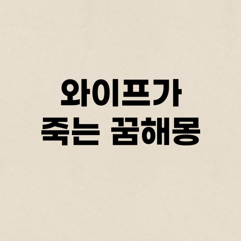와이프가 죽는 꿈해몽