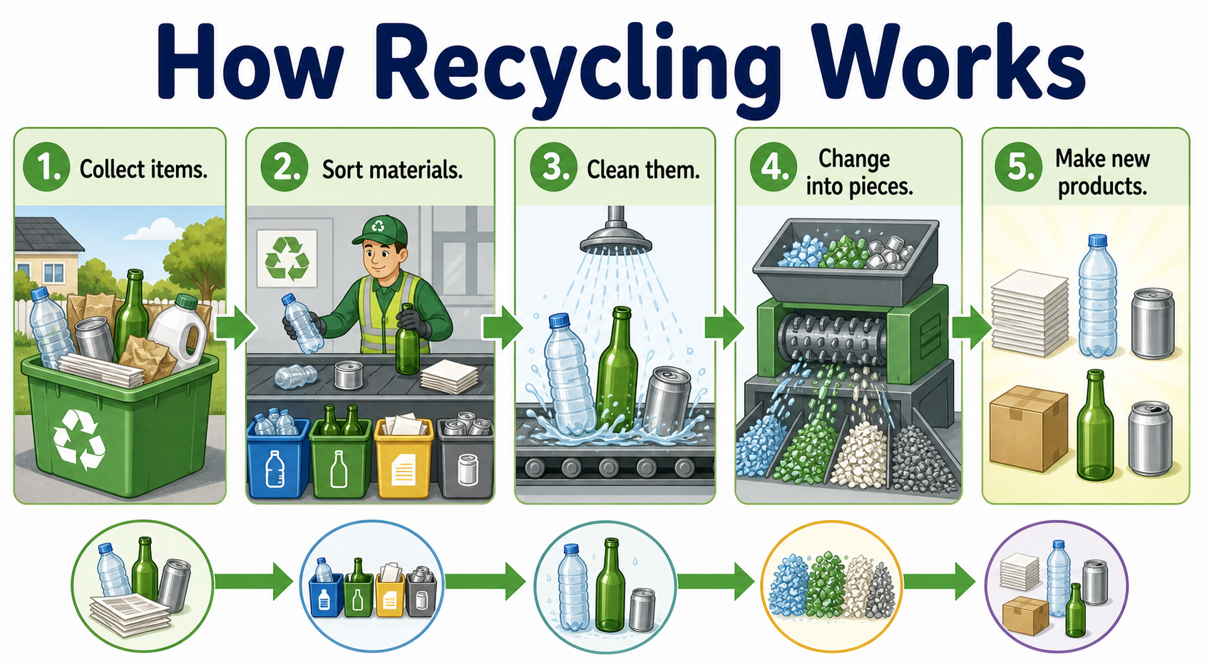 Infographic explaining how recycling works