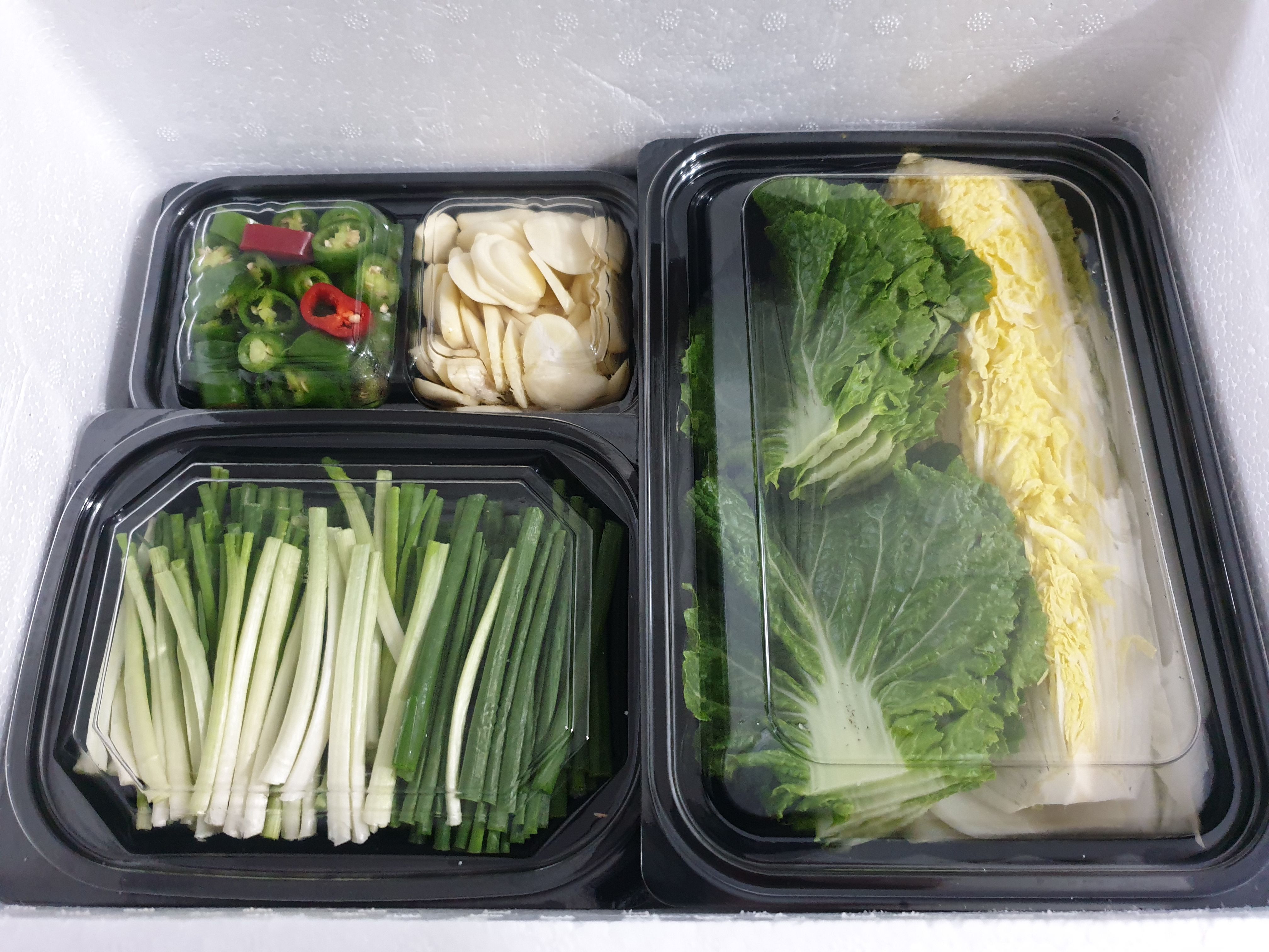 1단의 신선한 야채