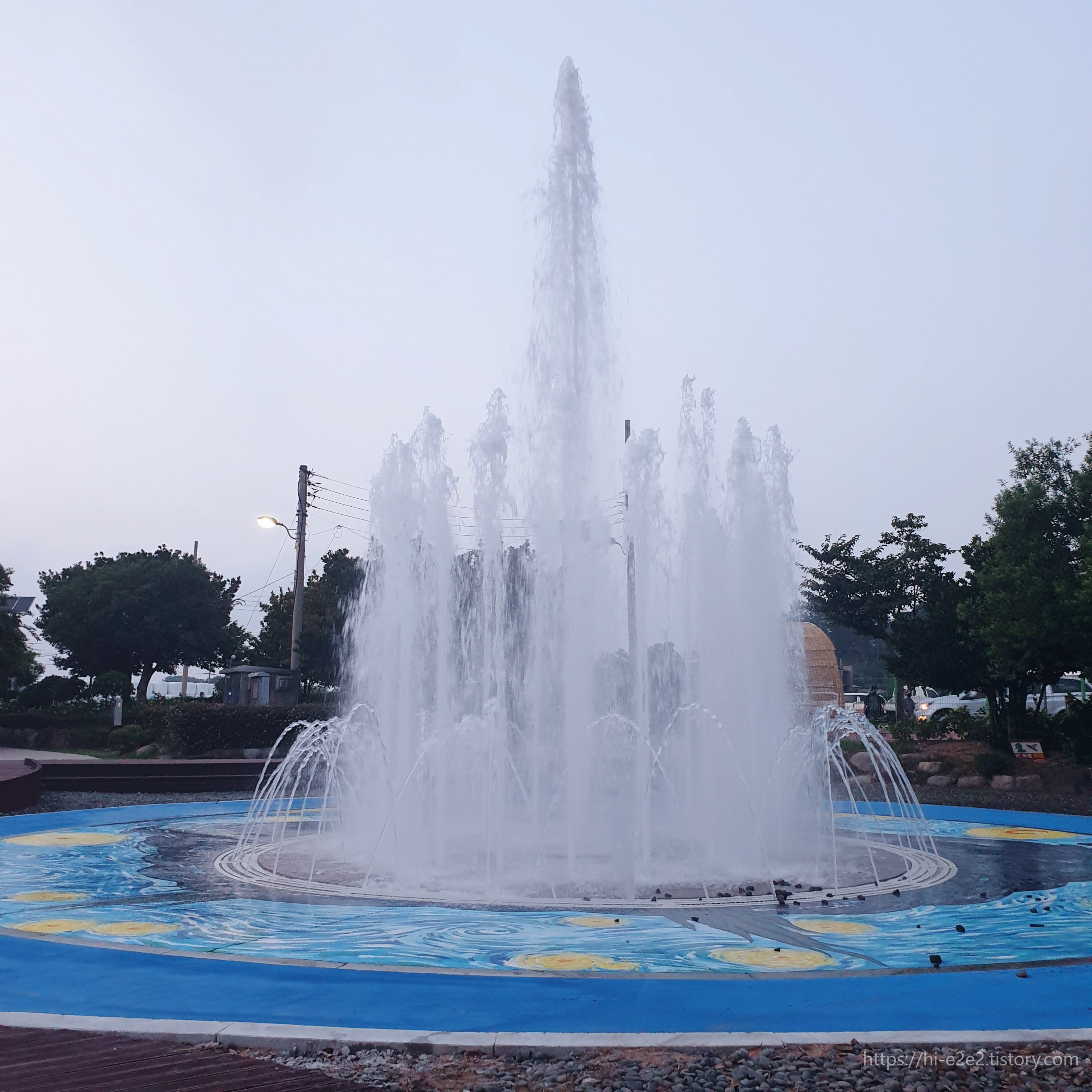 회산백련지 분수