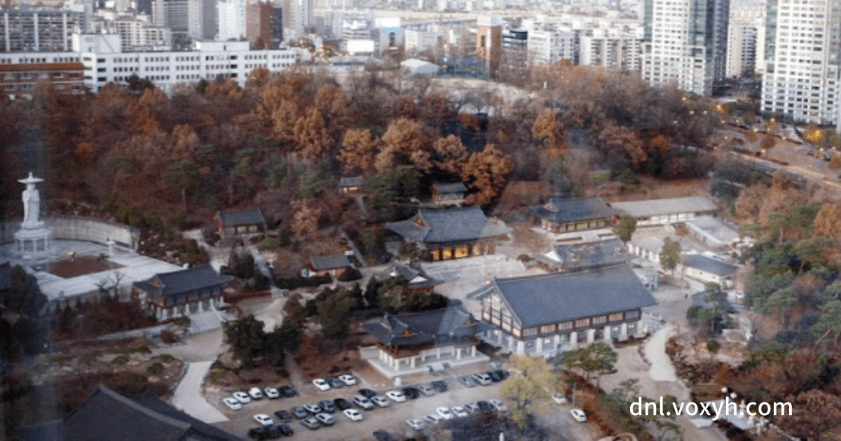 봉은사의 전체 전경, 정원