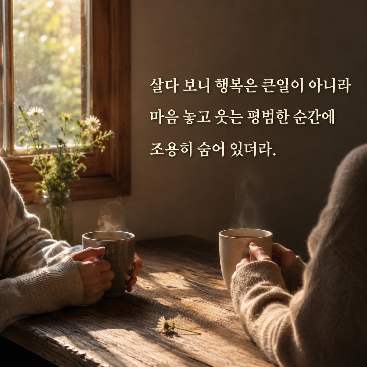 행복은 마음 놓고 웃는 평범한 순간에 있다는 인생 명언