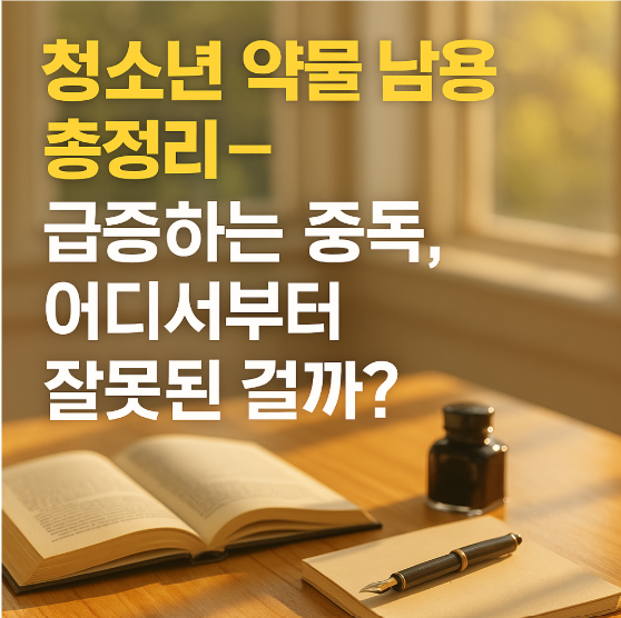 청소년 약물 남용 총정리 – 급증하는 중독, 어디서부터 잘못된 걸까?