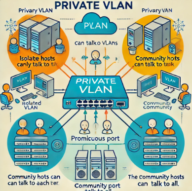 private vlan 에 대한 통신 방식 이미지