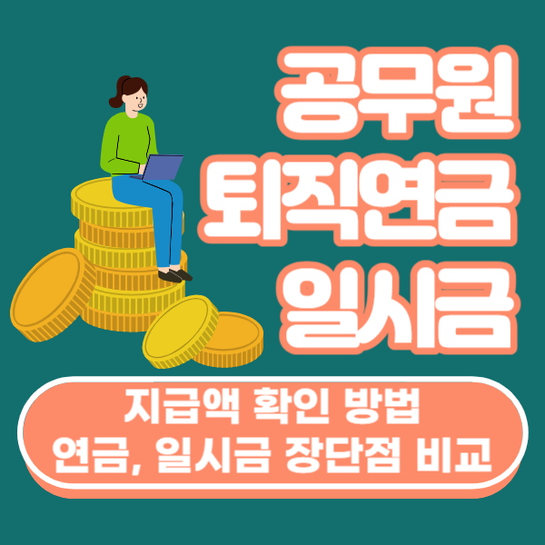 공무원 퇴직연금, 퇴직연금 일시금 수령액 확인 방법 및 비교