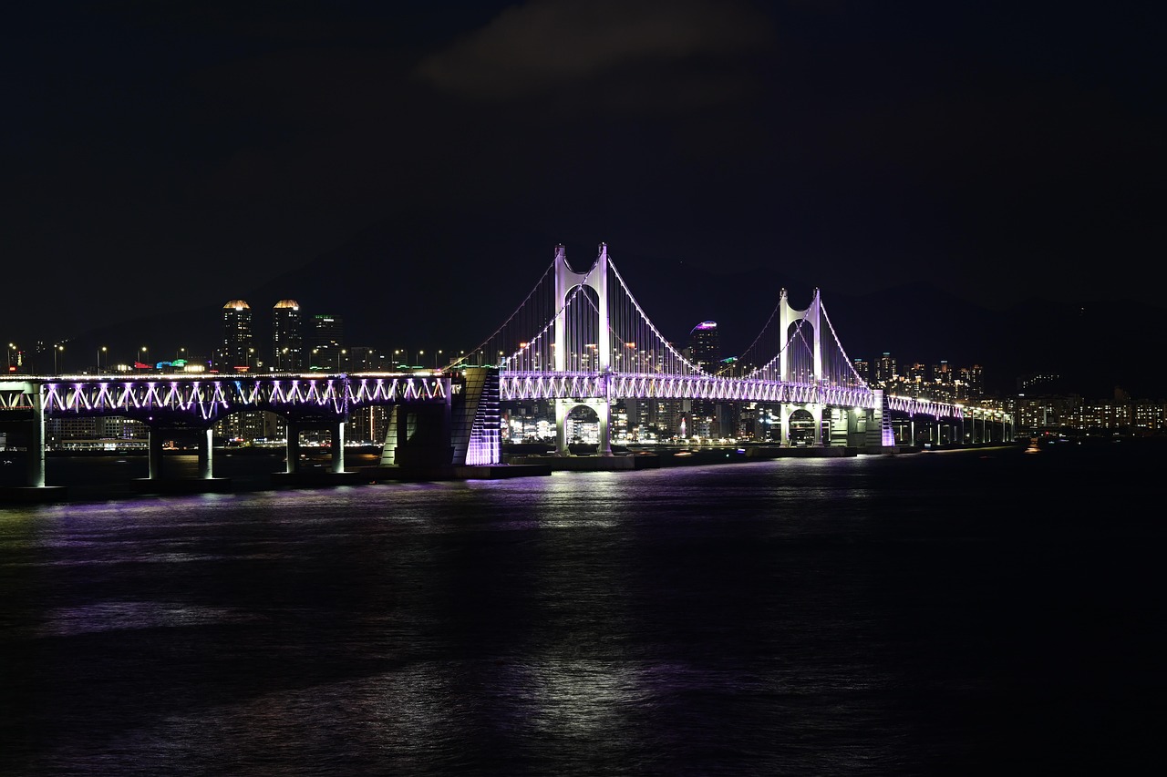 부산 광안대교 야경 사진