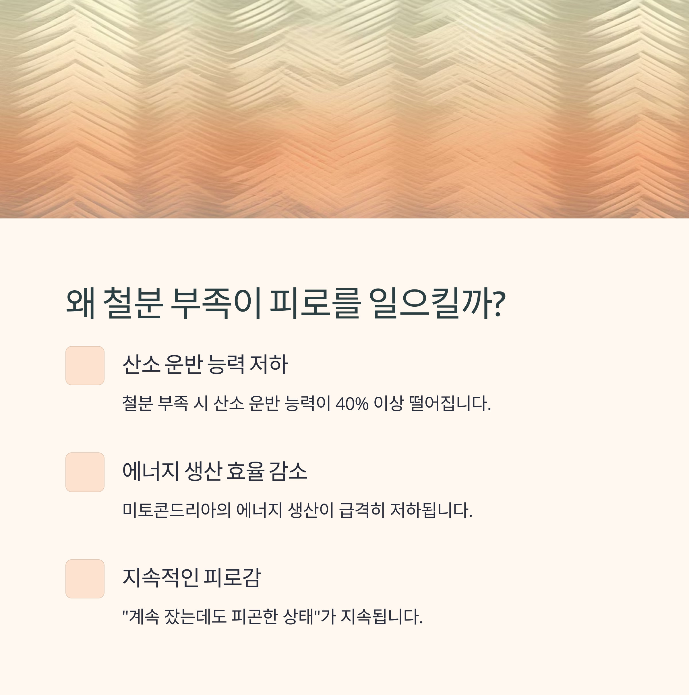 왜 철분 부족이 피로를 일으킬까?