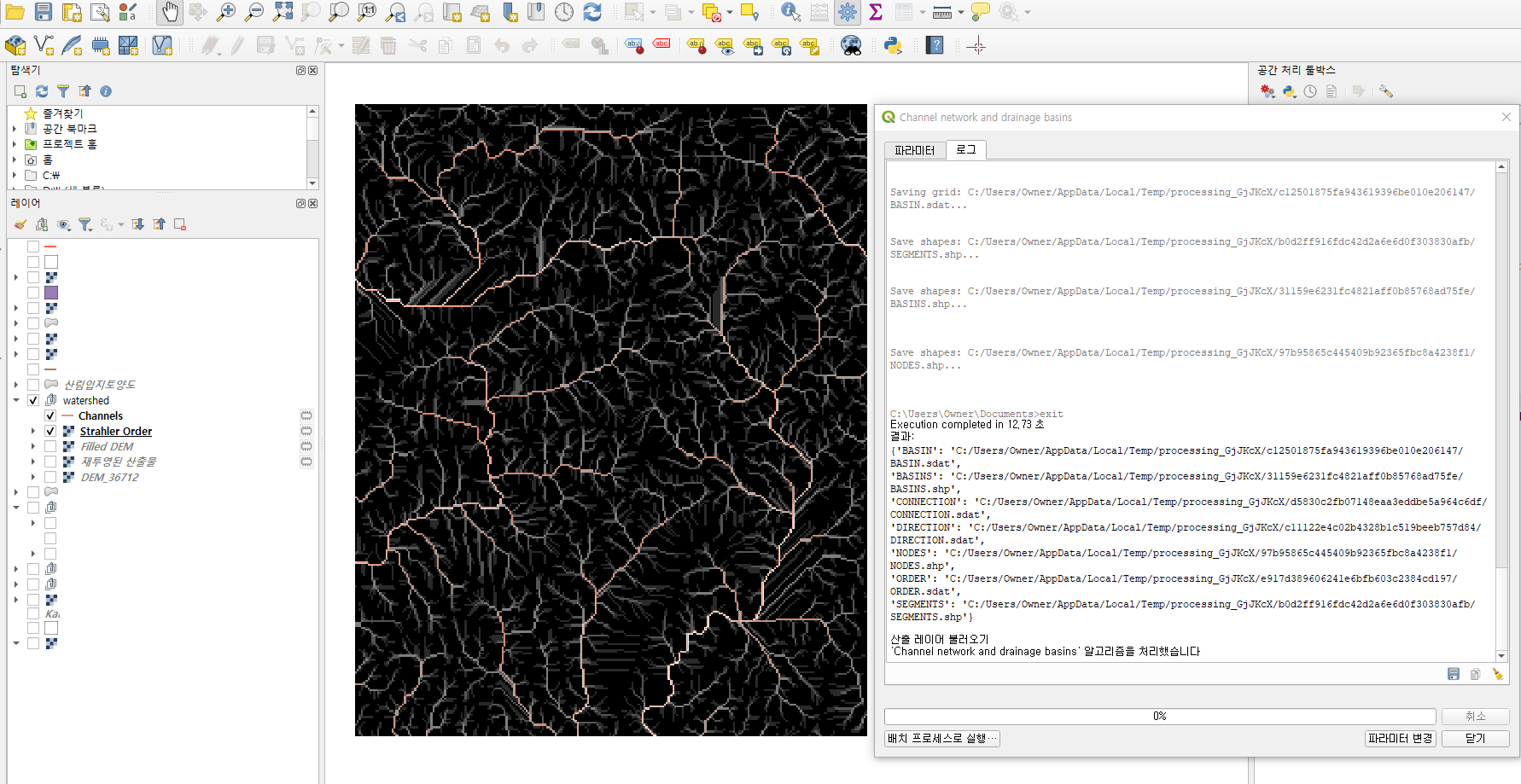 Strahler Order + Channels