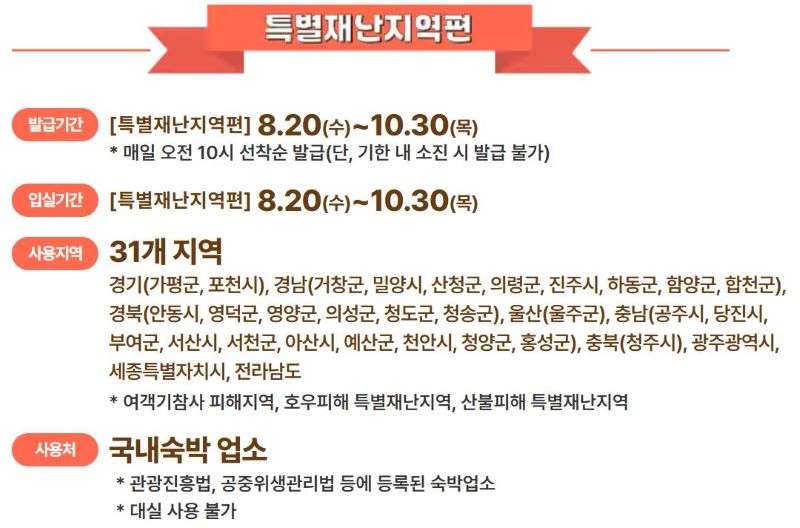 Special Disaster Area Packages Discount Coupon