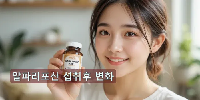 알파리포산 영양제를 들고 있는 여성