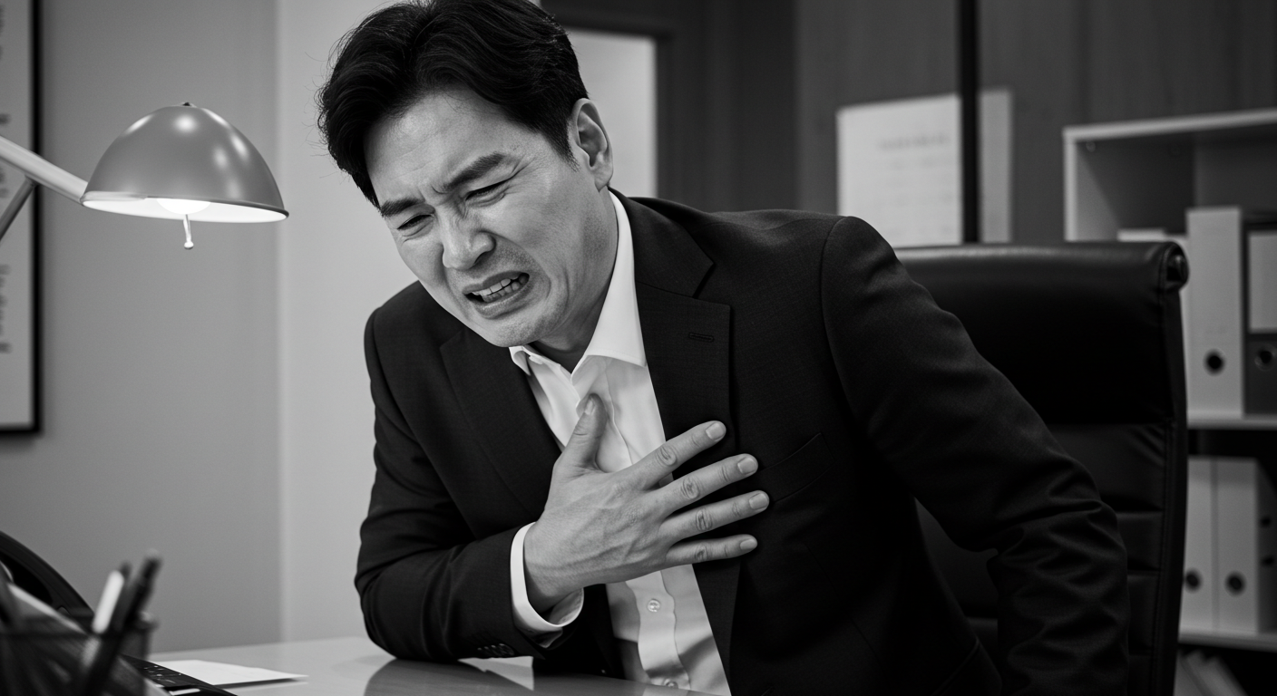 40대 업무중 협심증 초기 증상 나타남