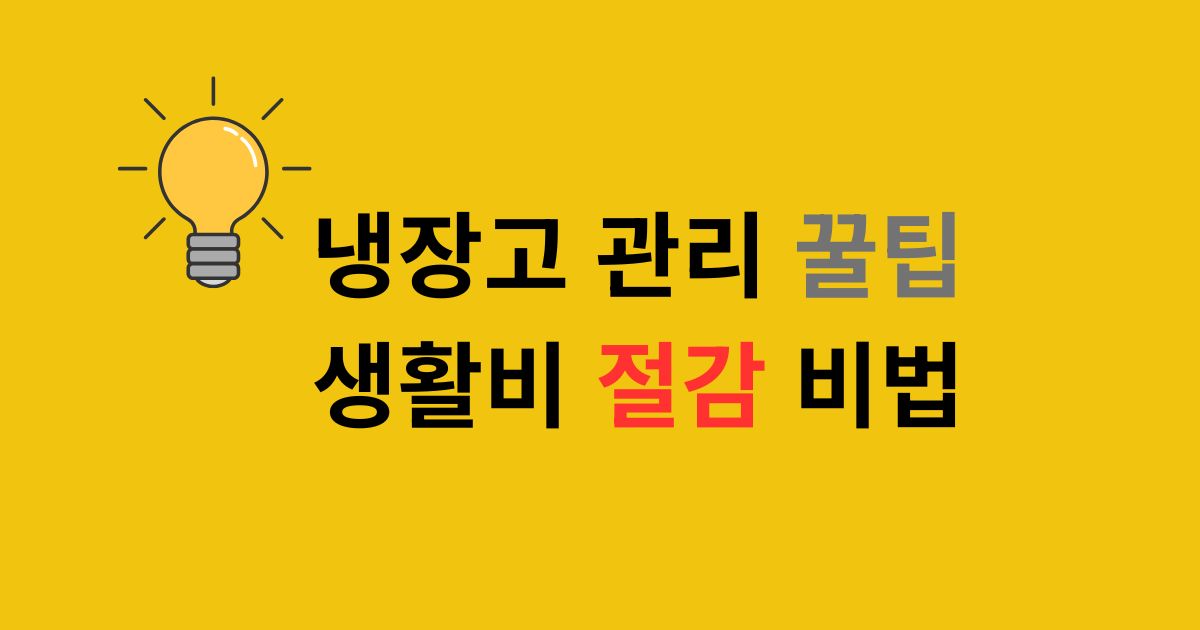 중년 냉장고 관리 꿀팁