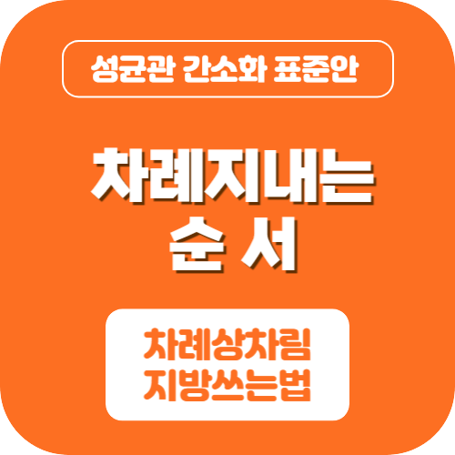 차례지내는 순서