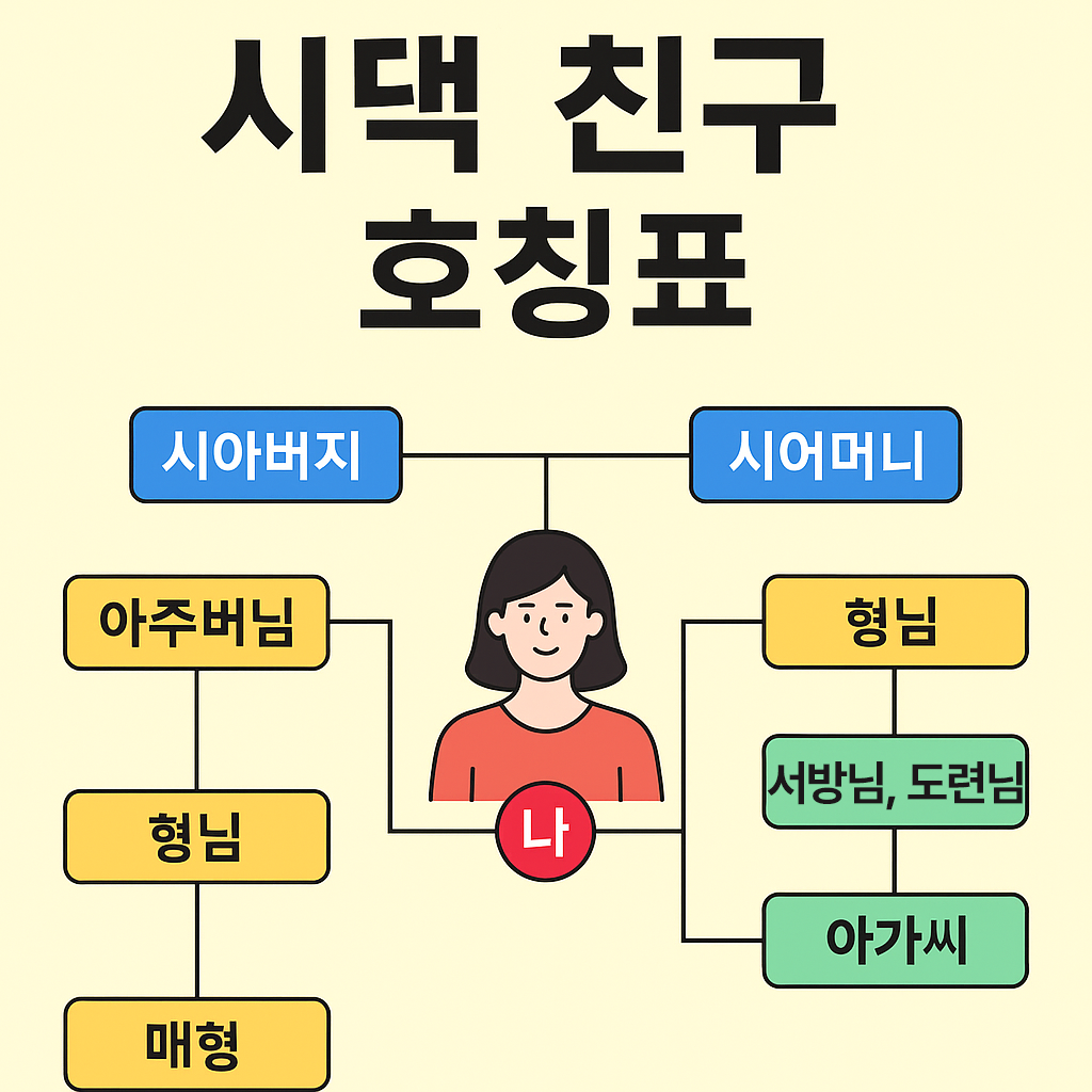 시댁 식구 가족 호칭표