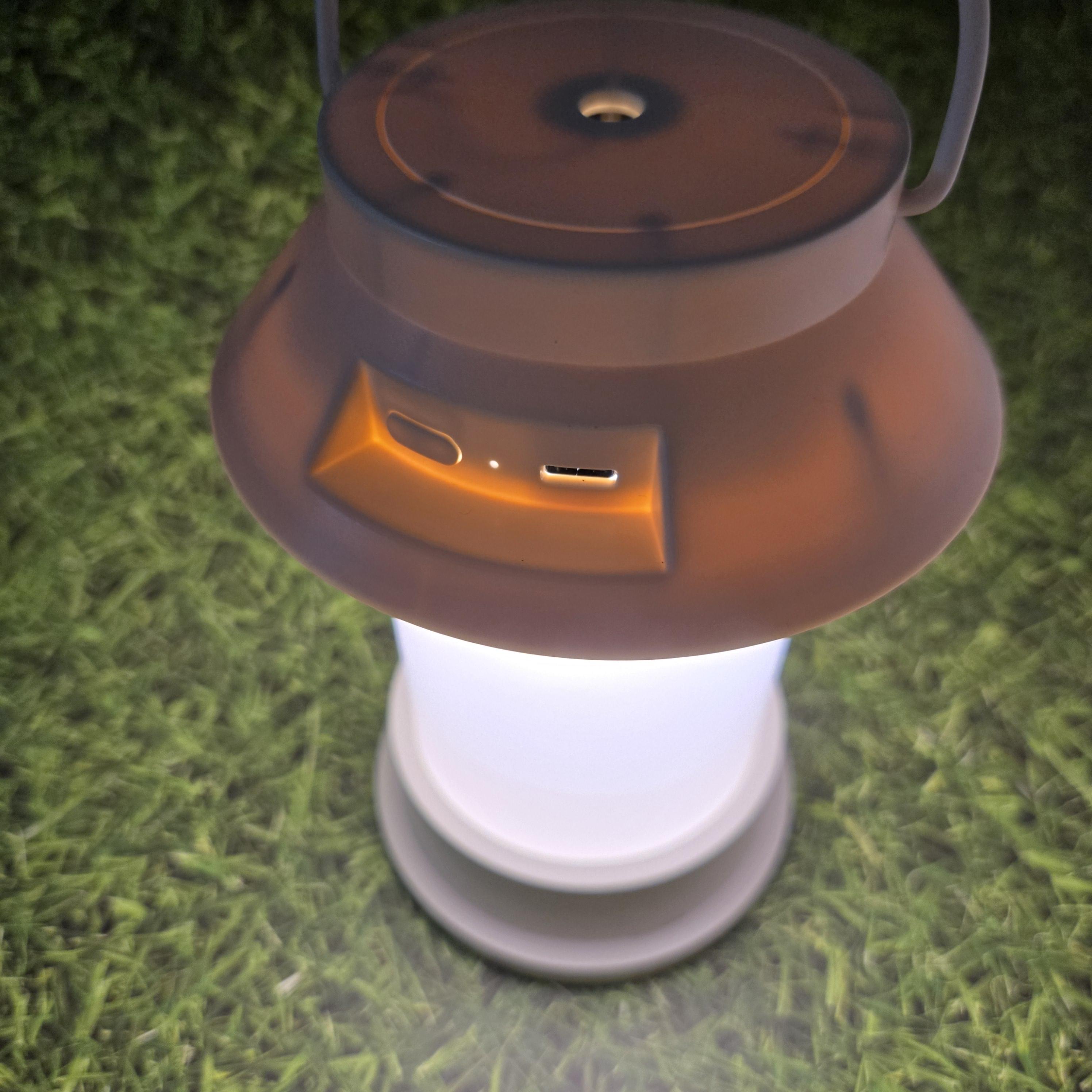 디센느 미니 가습기 무선 led 무드등 흰색 핑크등 on