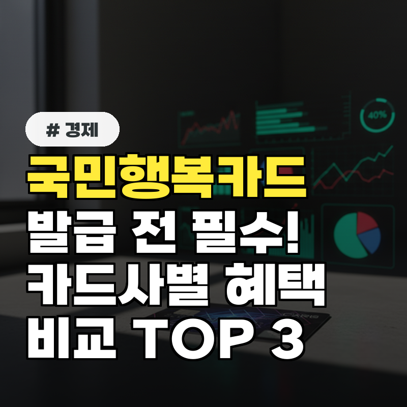 국민행복카드 발급 전 필수! 카드사별 혜택 비교 TOP 3