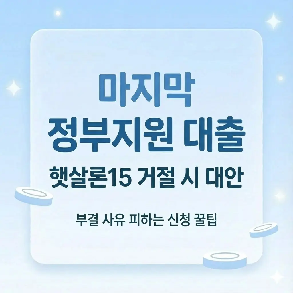 햇살론15 거절 시 대안