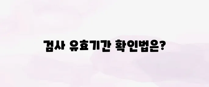 자동차 검사 유효기간 조회 방법 (인터넷·모바일 간편 조회)