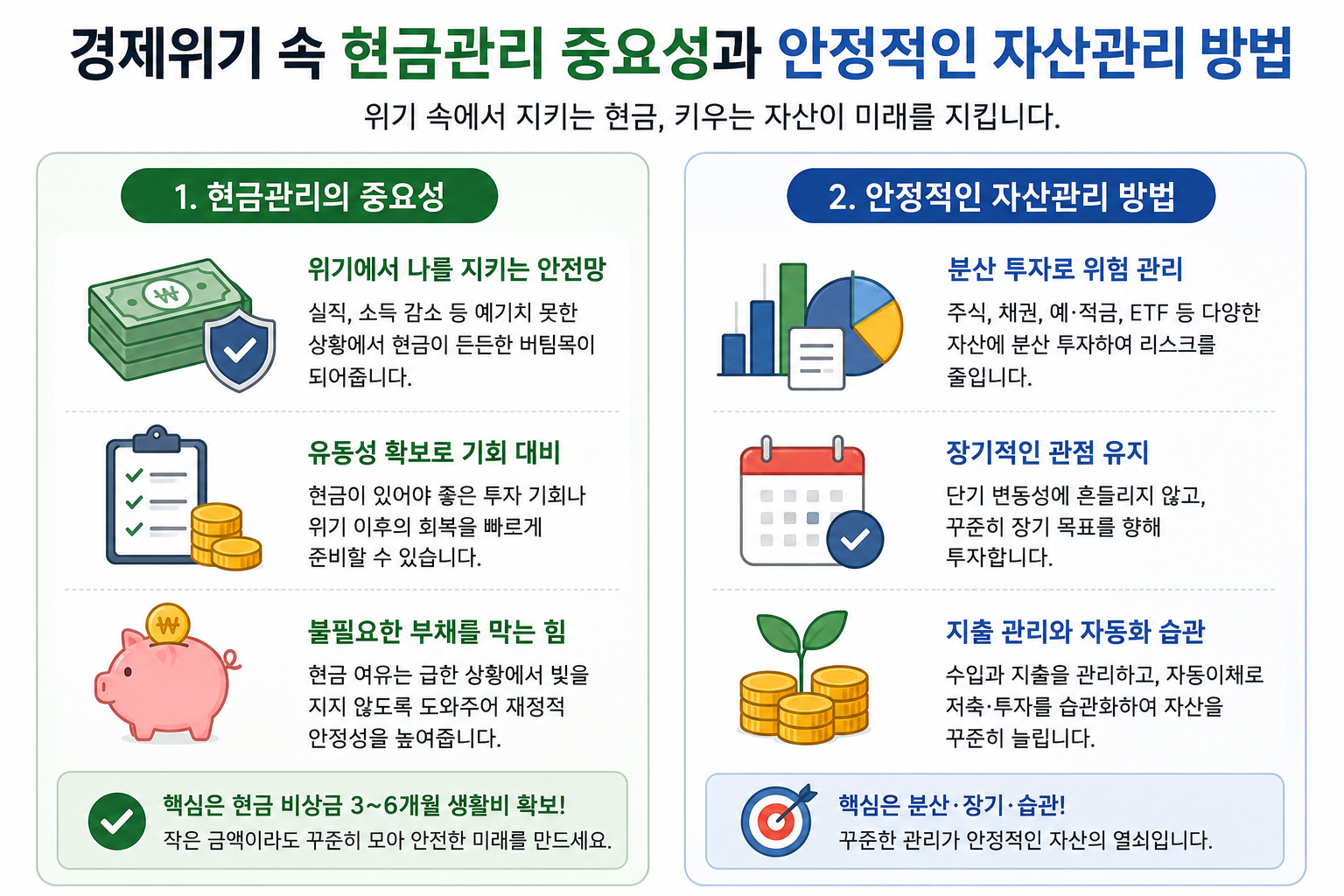 경제위기 속 현금관리 중요성과 안정적인 자산관리 방법
