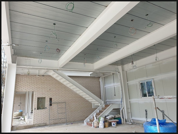 H빔 내화페인트 시공 후