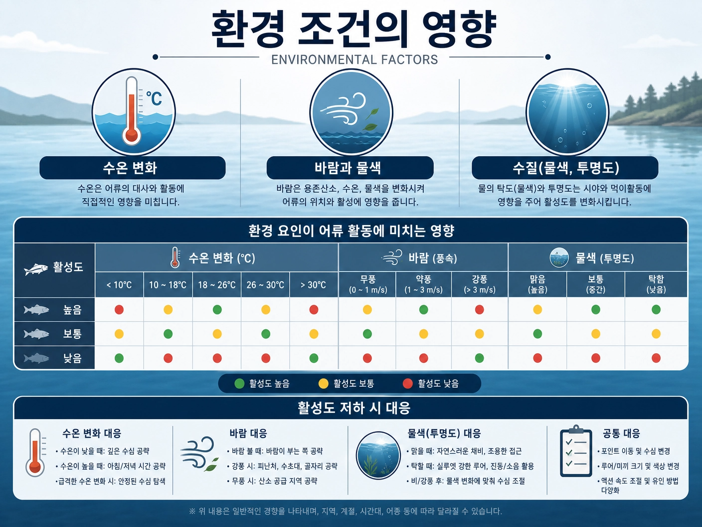 낚시 환경 조건의 영향