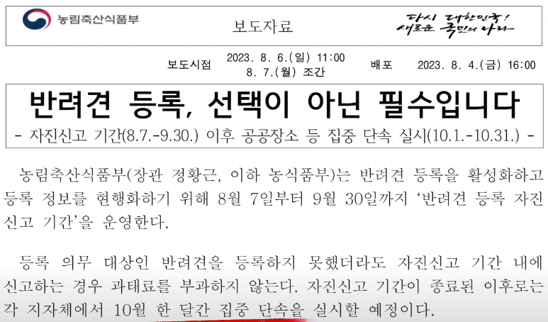 반려견 자진신고