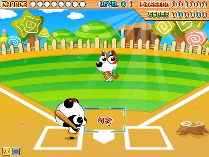 팡이-야구-다음-플래시게임-시작-화면