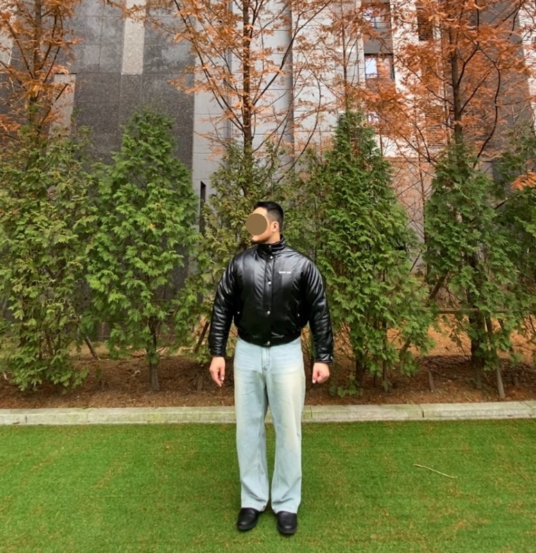 데일리룩('25. 11. 29.)마뗑킴 matinkim 하이그로시 패딩 점퍼 유광숏패딩 유광점퍼, 에러스익셉티드 연청 와이드 데님팬츠, 폴로 폴로랄프로렌 탈란 레더 남자 첼시부츠