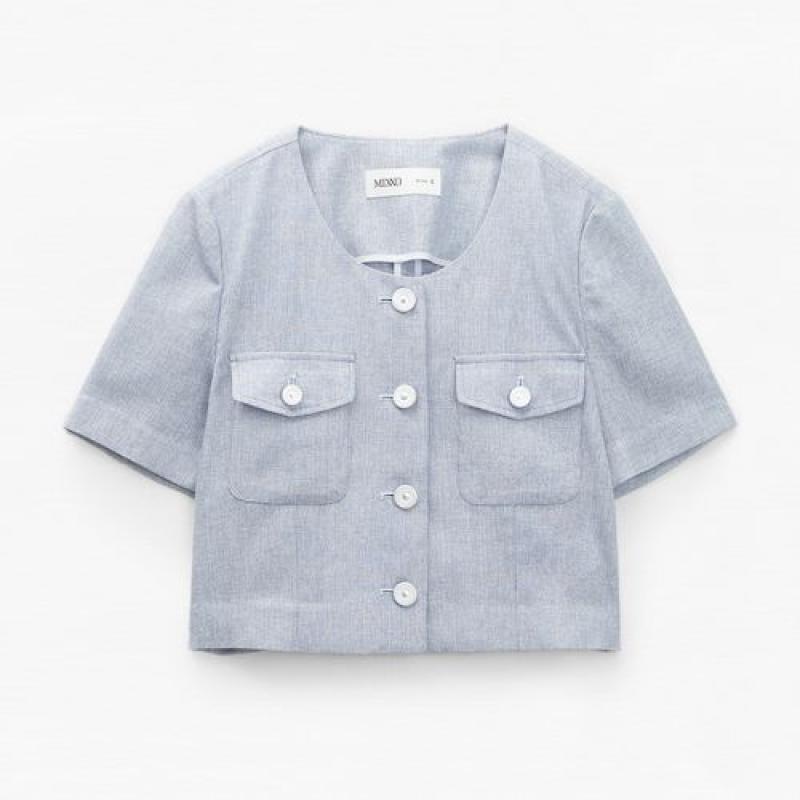 미쏘 U넥 반팔 트위드 자켓 MIWJKD602G