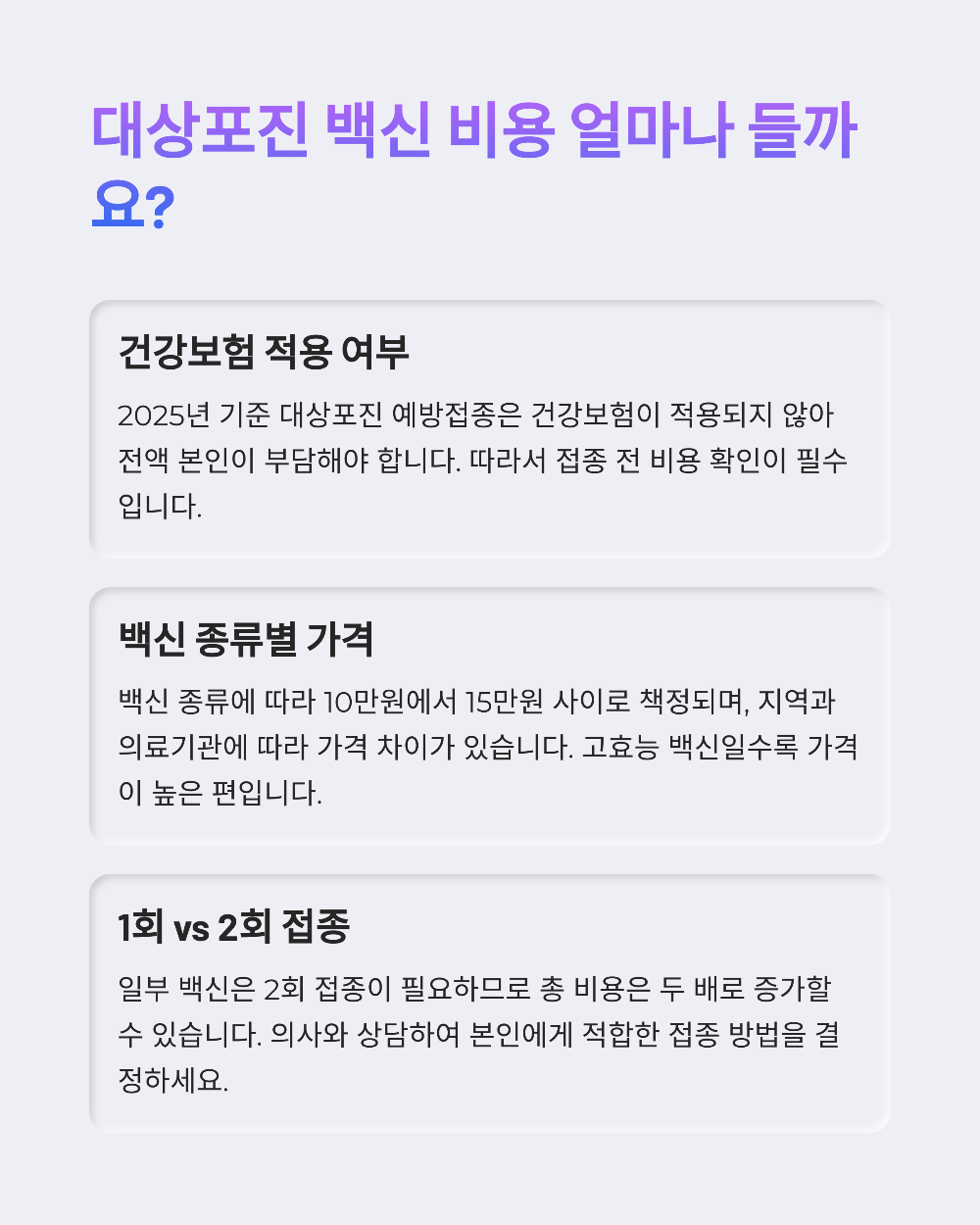대상포진 예방접종 가격 보험 적용되는지 확인하는 법