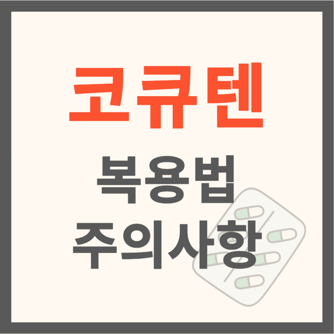 코큐텐 복용법과 주의사항