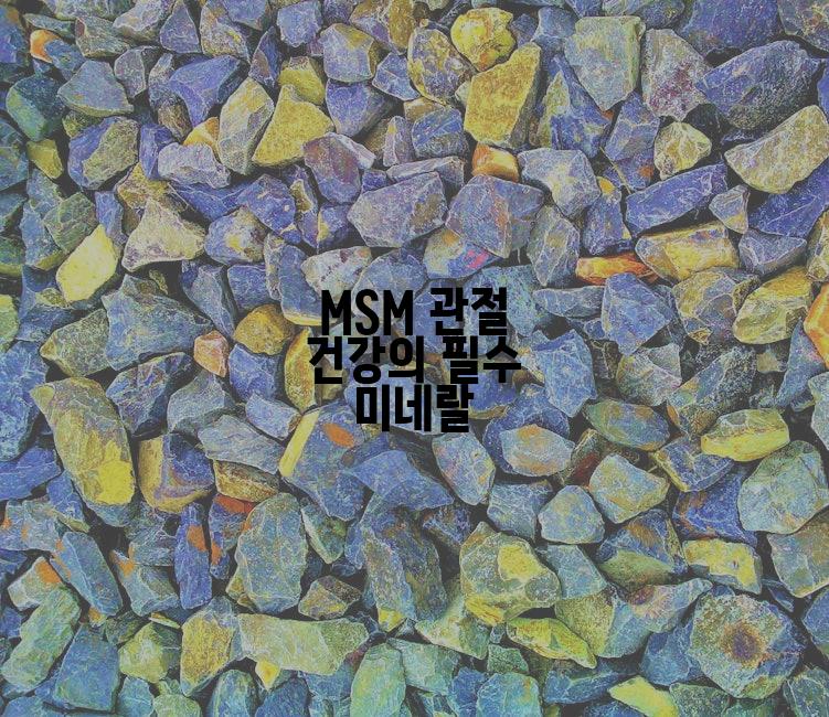 MSM 관절 건강의 필수 미네랄