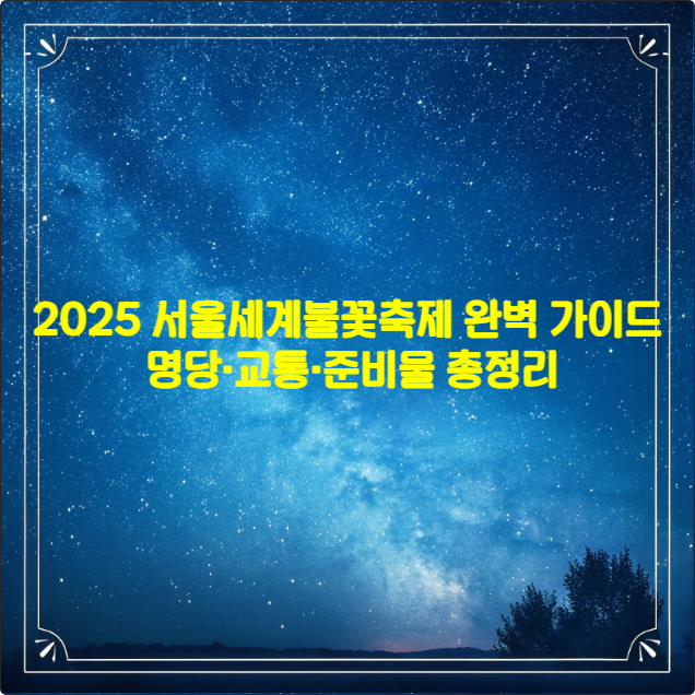 2025 서울세계불꽃축제 완벽 가이드 ❘ 명당·교통·준비물 총정리