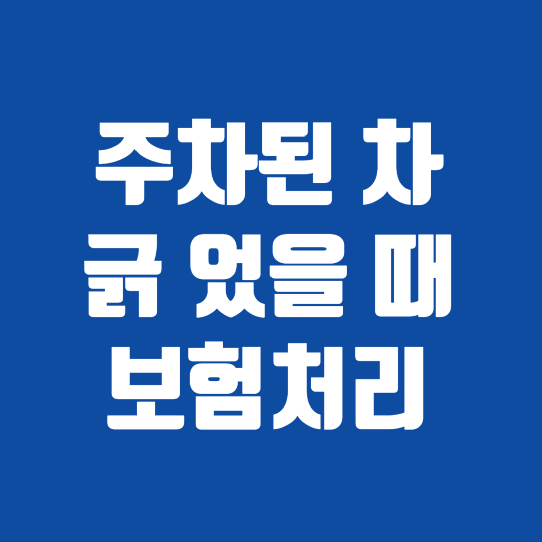 주차된 차 긁 었을 때 보험처리