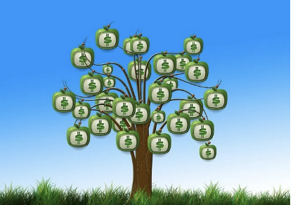 돈이 열리는 나무사진 연금을 표현