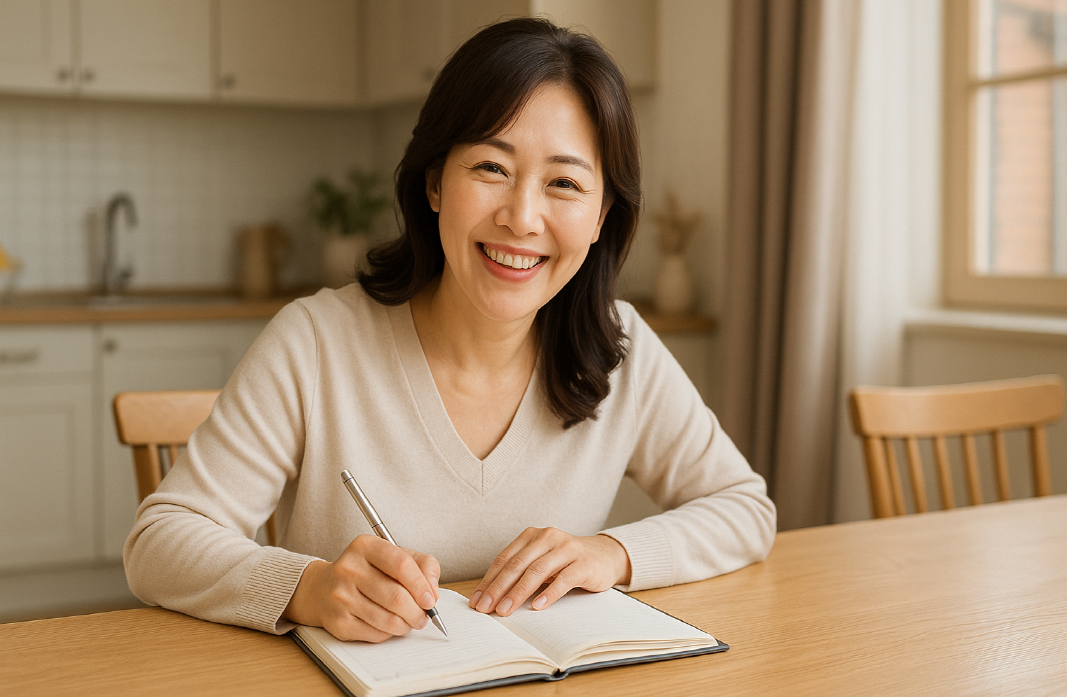 메모와 기록이 생활화된 가정 주부의 모습