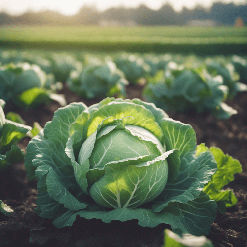 배추 밭에 배추가 있는 그림