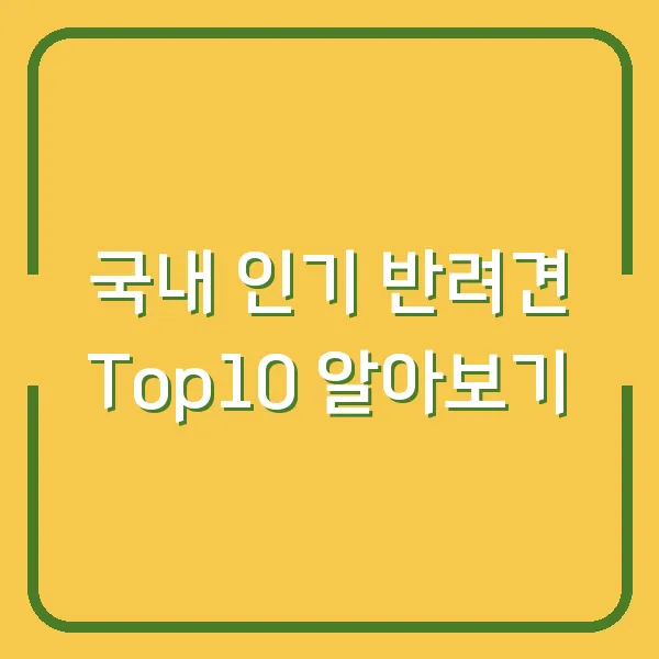 국내 인기 반려견 Top10 알아보기
