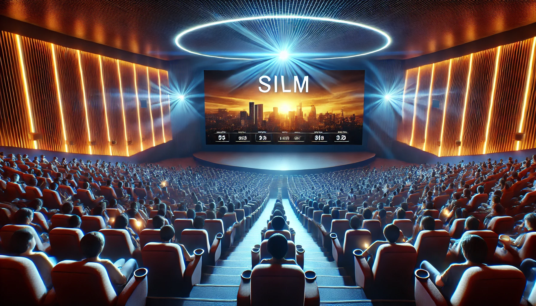 영화관 관람 장면 &ndash; 커다란 스크린과 몰입감 있는 영화관 분위기