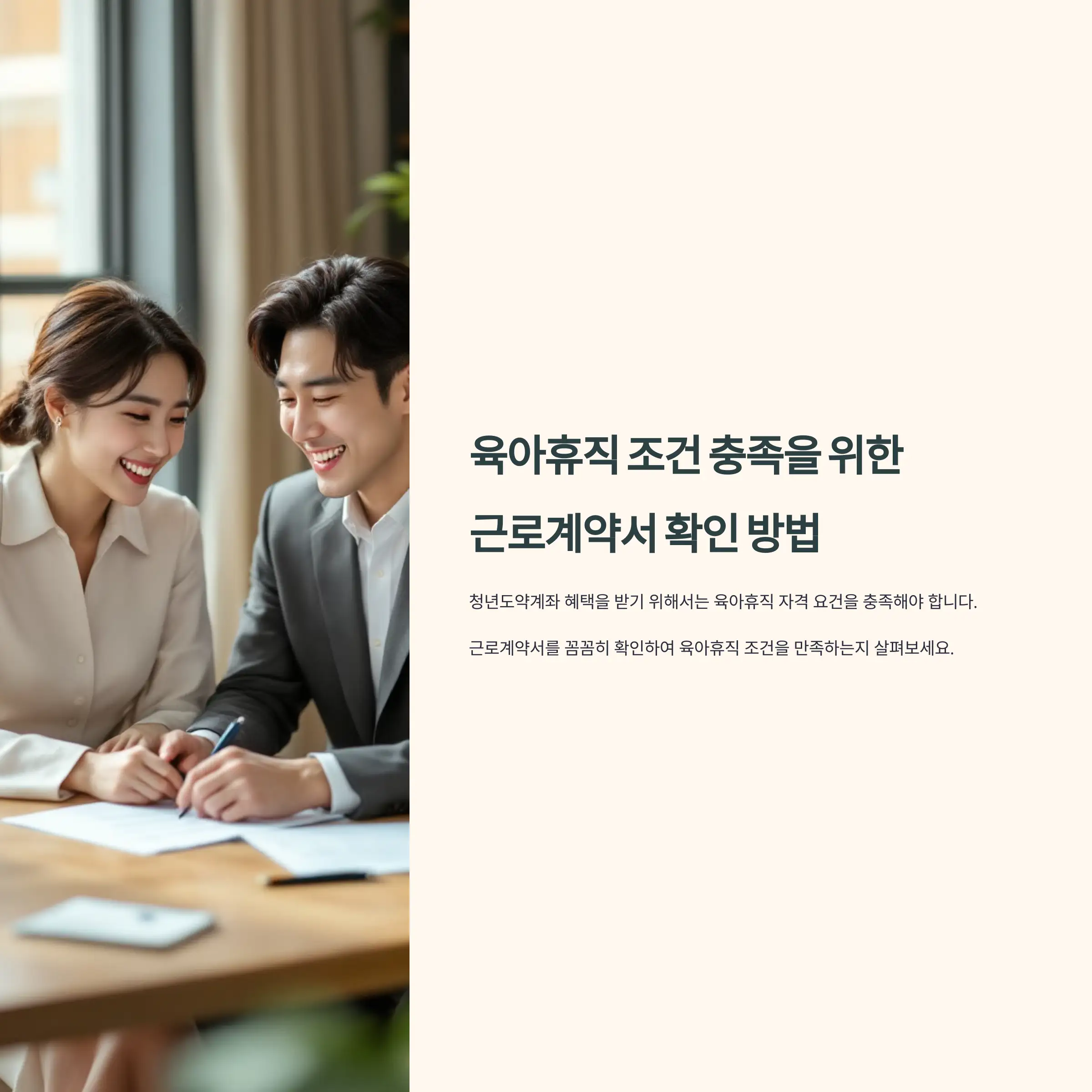 육아휴직 조건 충족을 위한 근로계약서 확인 방법