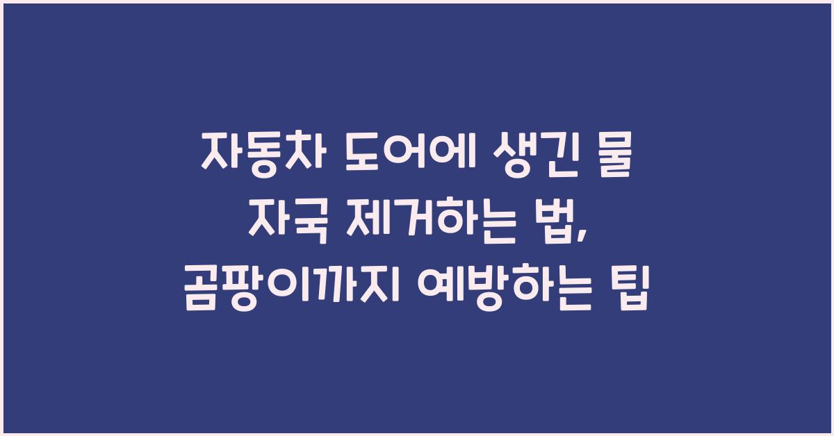 자동차 도어에 생긴 물 자국 제거하는 법