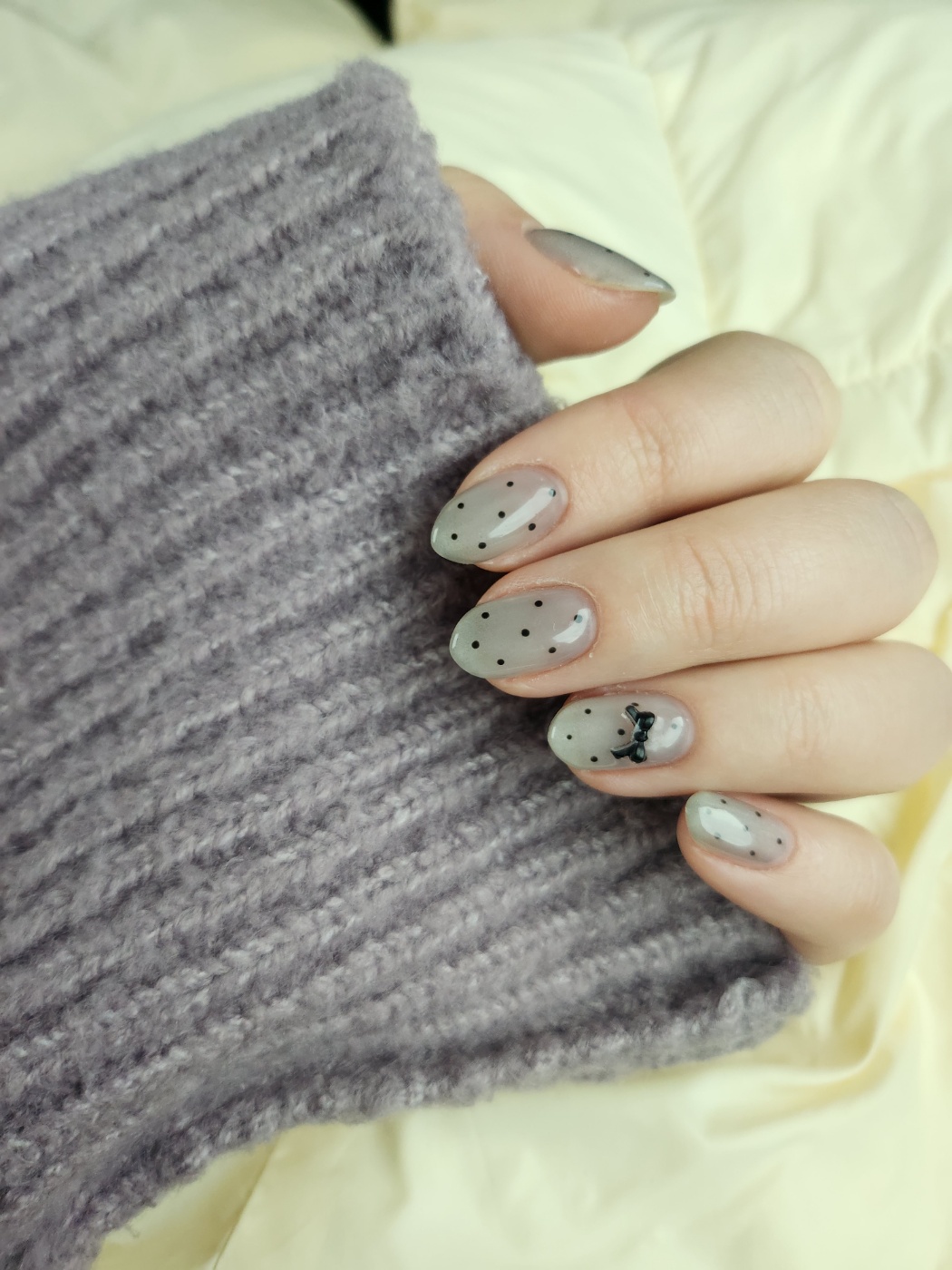 개금-원네일-시스루-도트-네일-왼손-3일차