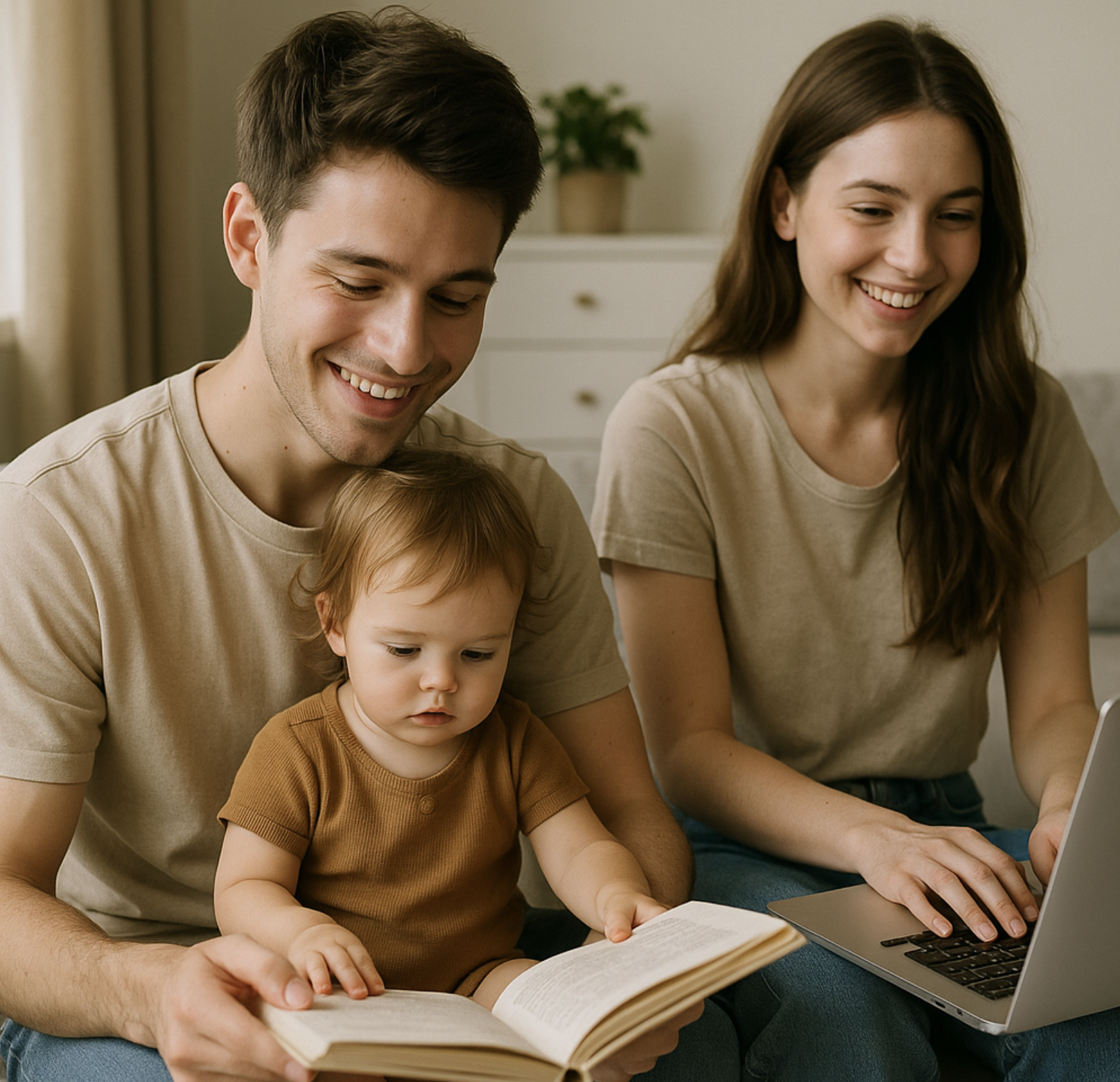 아이에게 책을 읽어주는 아빠의 모습