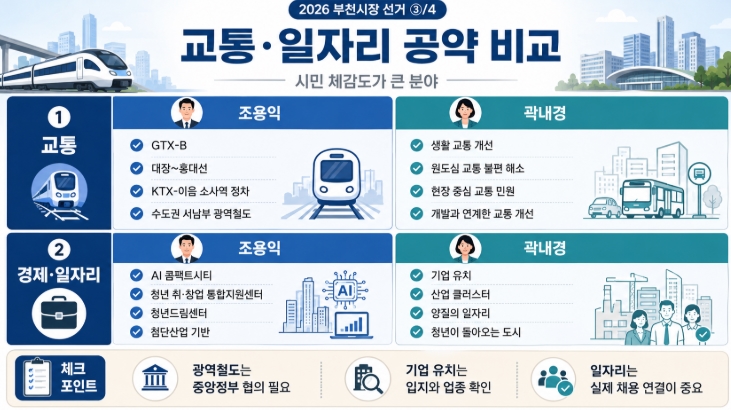2026 부천시장 후보 공약 비교 조용익 곽내경 핵심정리