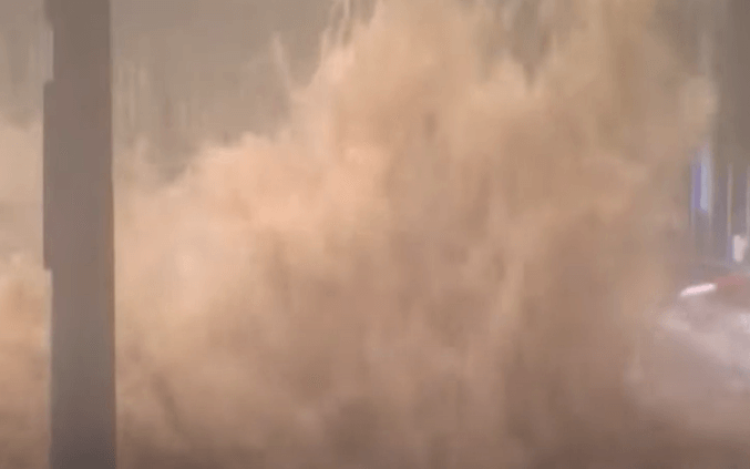 홍콩 대홍수 피해 현장