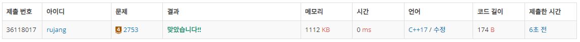 백준 2753번 윤년 성능 사진